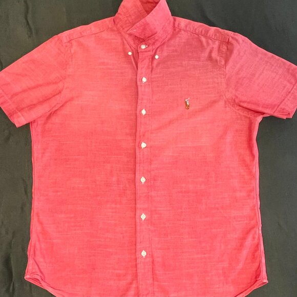 Polo Ralph Lauren Classic-Fit Chambray Shirt Medium SS | Weathered Cotton Red - Picture 1 of 4